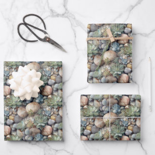 Watercolor Succulent Wrapping Paper Sheet