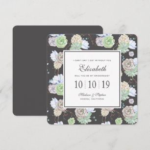 Watercolor   Succulents & Branches - Bridesmaid Invitation
