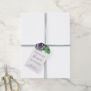 Watercolor Succulents Bridal Shower Favour Tag
