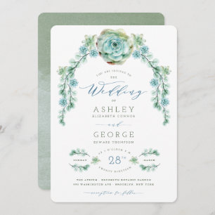 Watercolor Succulents Garden Spring Wedding Invite