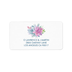 Watercolor Succulents Label