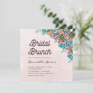 Watercolor Succulents Summer Baby Shower Welcome Invitation