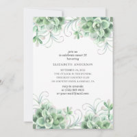 Watercolor succulents Sweet 16. Greenery cactus