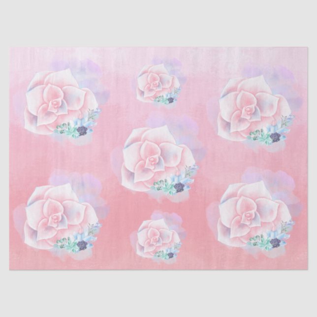Watercolor Succulents  Tissue Paper (Front)