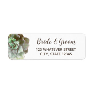 Watercolor Succulents   Wedding Label