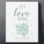 Watercolor Succulents Wedding Let Love Grow Sign Plaque<br><div class="desc">Watercolor Succulents Wedding Let Love Grow Sign</div>