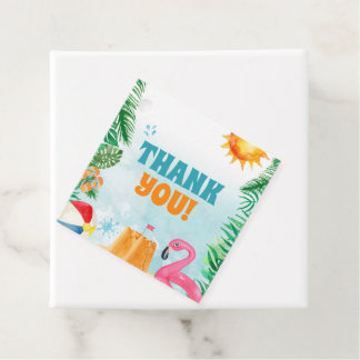 Watercolor Summer Beach Party Favour Tags