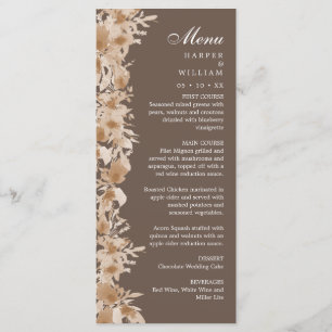 Watercolor summer boho wildflower wedding menu