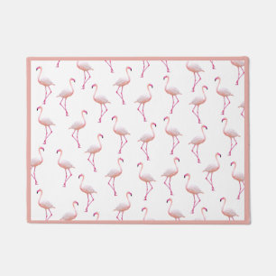 Watercolor Summer Flamingo Pattern Doormat