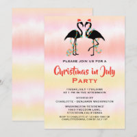 Watercolor Summer Flamingos Christmas In July