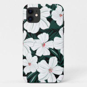 Watercolor summer floral pattern green and white Case-Mate iPhone case