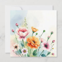 Watercolor Summer Flowers 