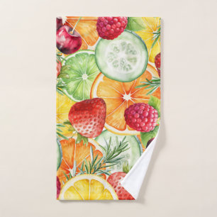 Watercolor Summer Fruit Decor Hand Towel