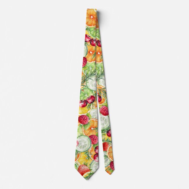 Watercolor Summer Fruit Tie (Front)