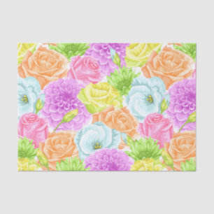 Watercolor Summer Garden Flowers Tissue Paper