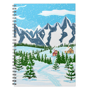 Watercolor summer meadow flowers seamless pattern, notebook