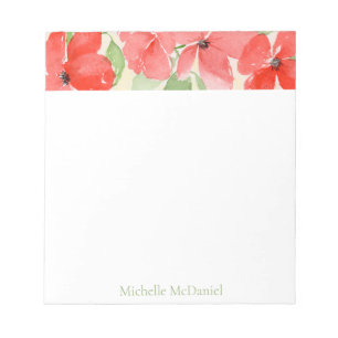  Watercolor Summer Poppies Notepad