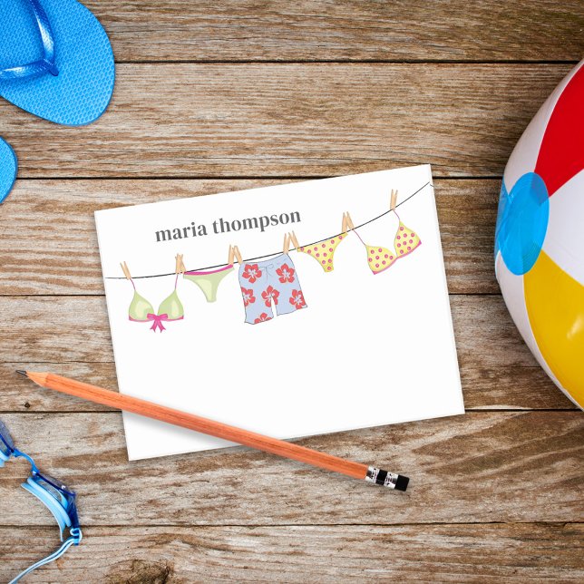 Watercolor Summer Swimsuits Personalised Post-it Notes (Creator Uploaded)