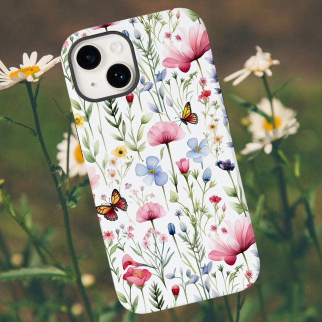 Watercolor Summer Wildflower Pattern iPhone Case (Creator Uploaded)