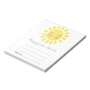 Watercolor Sun Birthday Time capsule message Notepad