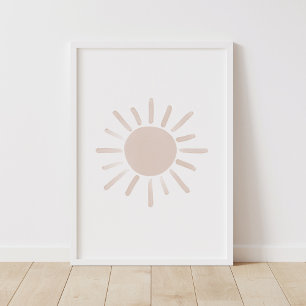 Watercolor Sun Boho Kids Room Decor