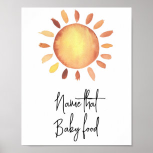 Watercolor sun - Name that baby food Poster