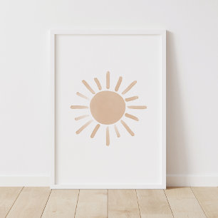 Watercolor Sun Nursery Poster