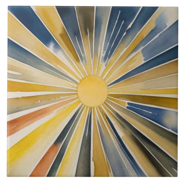 Watercolor Sunburst Flare Tile (Front)