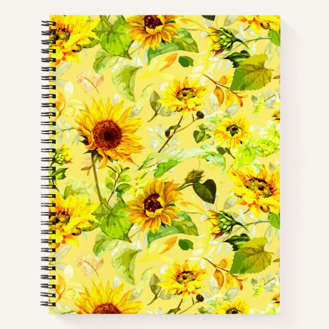 Watercolor Sunflower 2 Notebook (Front)