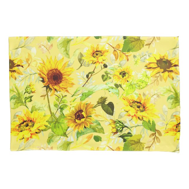 Watercolor Sunflower 2 Pillowcase (Front)