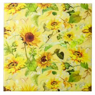 Watercolor Sunflower 2 Tile