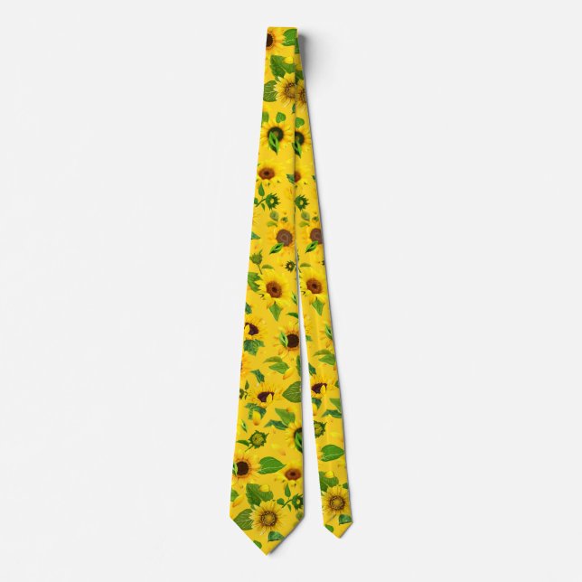 Watercolor Sunflower 3 Tie (Front)