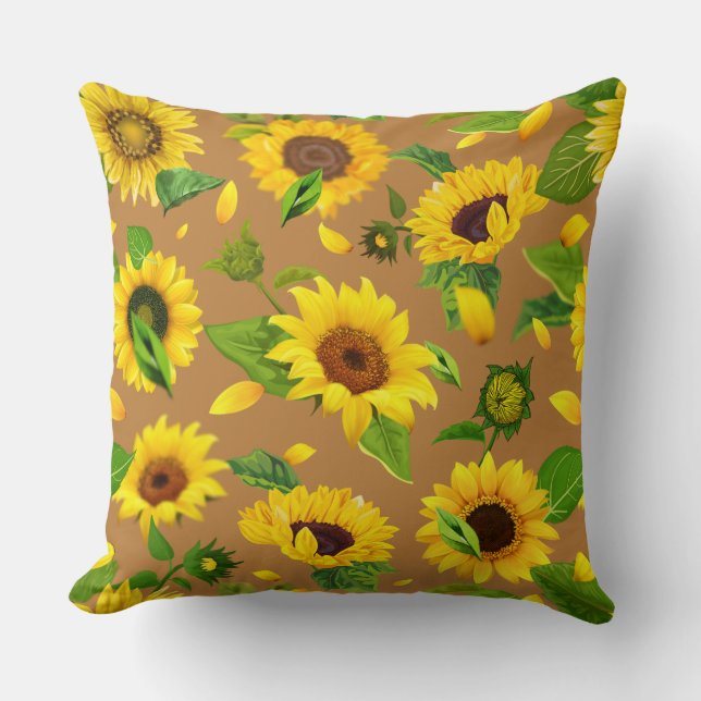 Watercolor Sunflower 5 Cushion (Front)