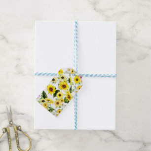 Watercolor Sunflower 7 Gift Tags