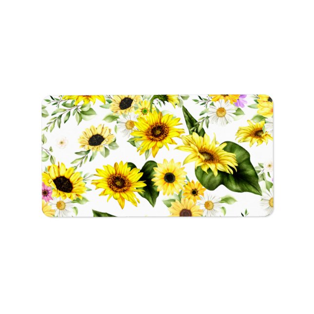 Watercolor Sunflower 7 Label (Front)