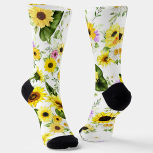 Watercolor Sunflower 7 Socks