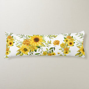 Watercolor Sunflower 8 Body Cushion