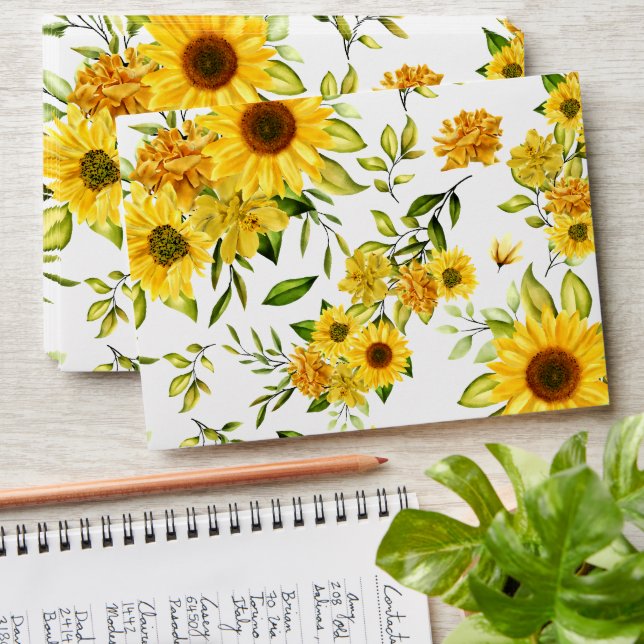Watercolor Sunflower 8 Envelope (Stacked)