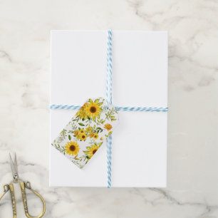 Watercolor Sunflower 8 Gift Tags