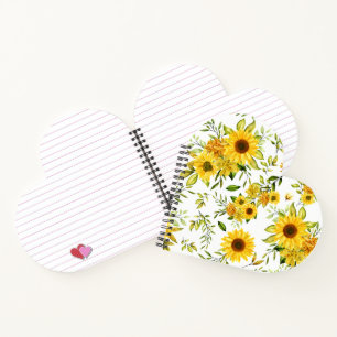Watercolor Sunflower 8 Notebook
