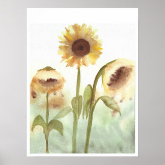 Watercolor Sunflower Art Print