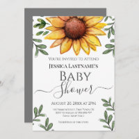 Watercolor Sunflower Baby Shower