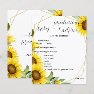 Watercolor Sunflower Baby Shower Game Flyer