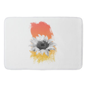 Watercolor Sunflower Bath Mat