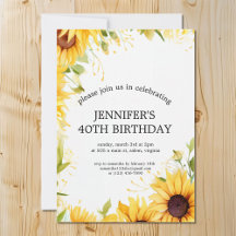 Watercolor Sunflower Birthday Party