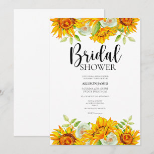 Watercolor Sunflower Bridal Shower Invitation