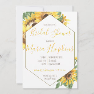 Watercolor Sunflower Bridal Shower Invitation