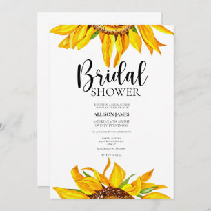 Watercolor Sunflower Bridal Shower Invitation