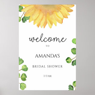Watercolor Sunflower bridal shower Poster