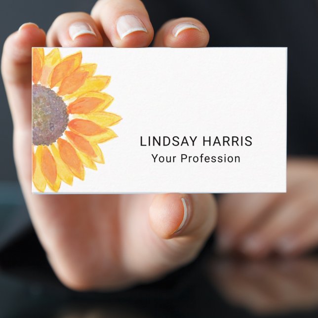 Watercolor Sunflower Business Card (Creator Uploaded)